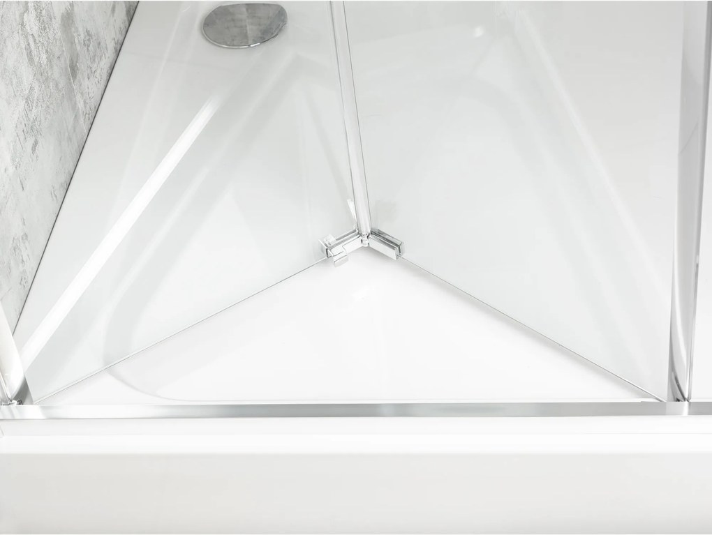 Novoterm Zalamovacie sprchové dvere NV-Solid DH CHR 80, chróm/transparent - bez vaničky