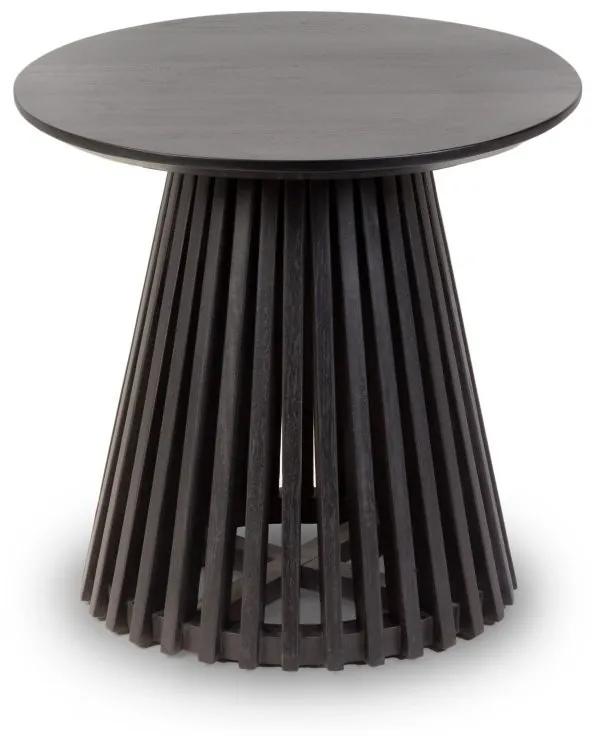 Konferenčný stolík Burgo 50 cm okrúhly  teakové drevo čierny