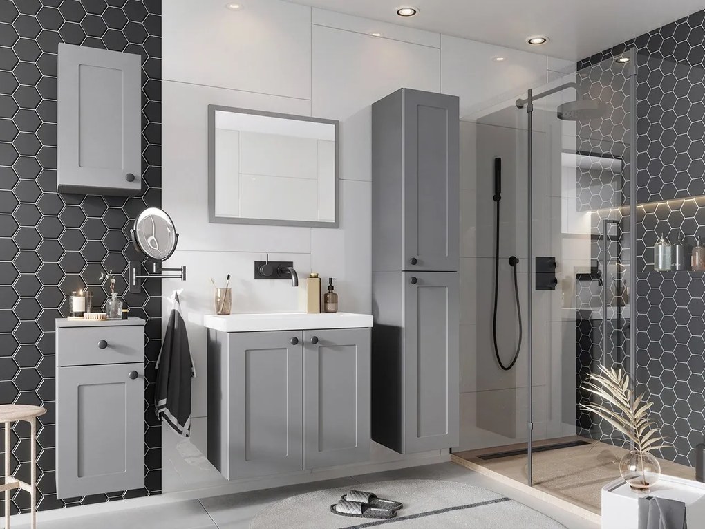 Kúpeľňový nábytok s umývadlom Ibbien I, Farby: šedý, Sifón: so sifónom, Umývadlová batéria: nie Mirjan24 5903211023002