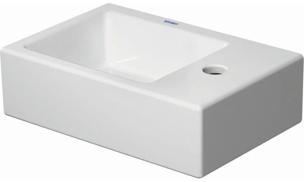 DURAVIT Vero Air umývadielko do nábytku s otvorom vpravo, bez prepadu, 380 x 250 mm, biela, 0724380000