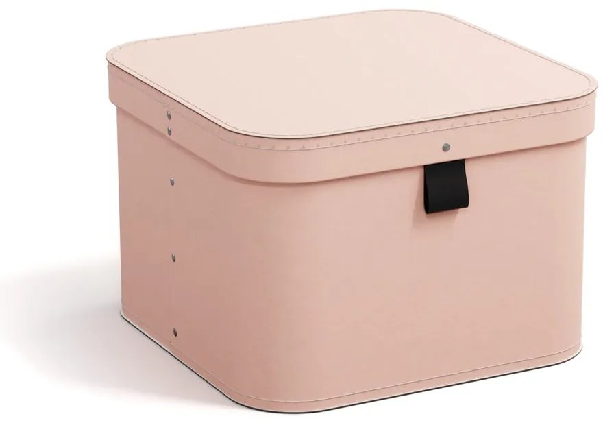 Ružové kartónové úložné boxy v súprave 2 ks s vekom 28,5x28,5x19,5 cm Ludvig Paper Laminate – Bigso