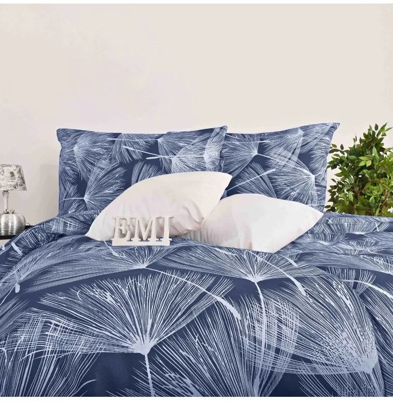 Obliečky bavlnené Alvaro modré EMI, Štandardný set jednolôžko obsahuje 1x 140x200 + 1x 70x90