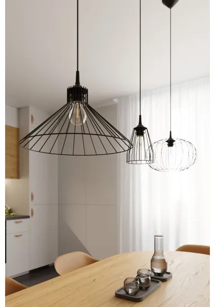 Sollux SL.1186 - Luster na lanku EDA 1xE27/15W/230V čierna