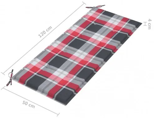 vidaXL Stohovateľná záhradná lavička s podložkou 128,5 cm tíkový masív-
