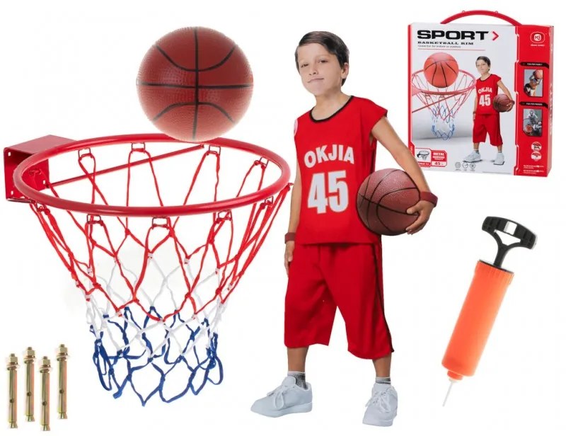 5213 Detský basketbalový kôš na svojpomocnú montáž + lopta