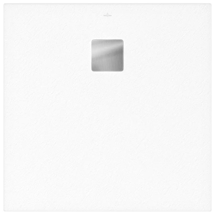 VILLEROY &amp; BOCH Planeo štvorcová sprchová vanička akrylátová, s technológiou RockLite, štandardný model, protišmyk (A), 900 x 900 x 40 mm, Nature White, UDA9090PLA1V-5N