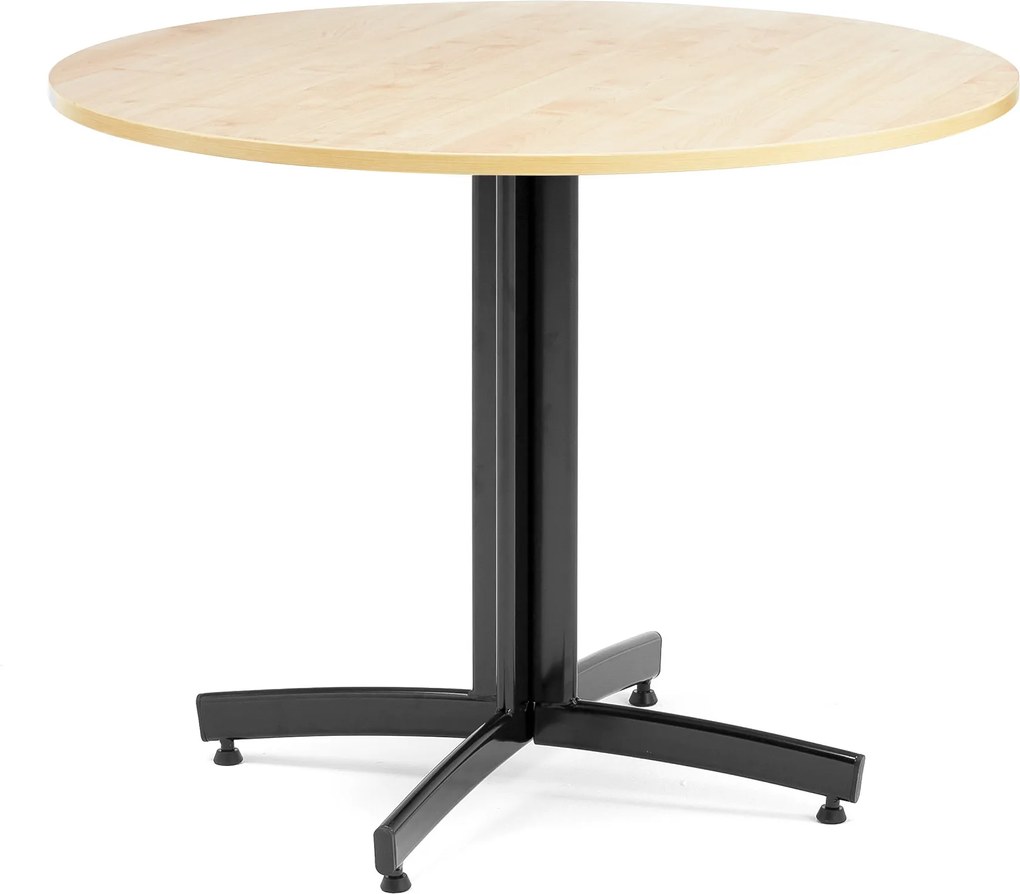 Jedálenský stôl Sanna, okrúhly Ø 900 x V 720 mm, breza / čierna