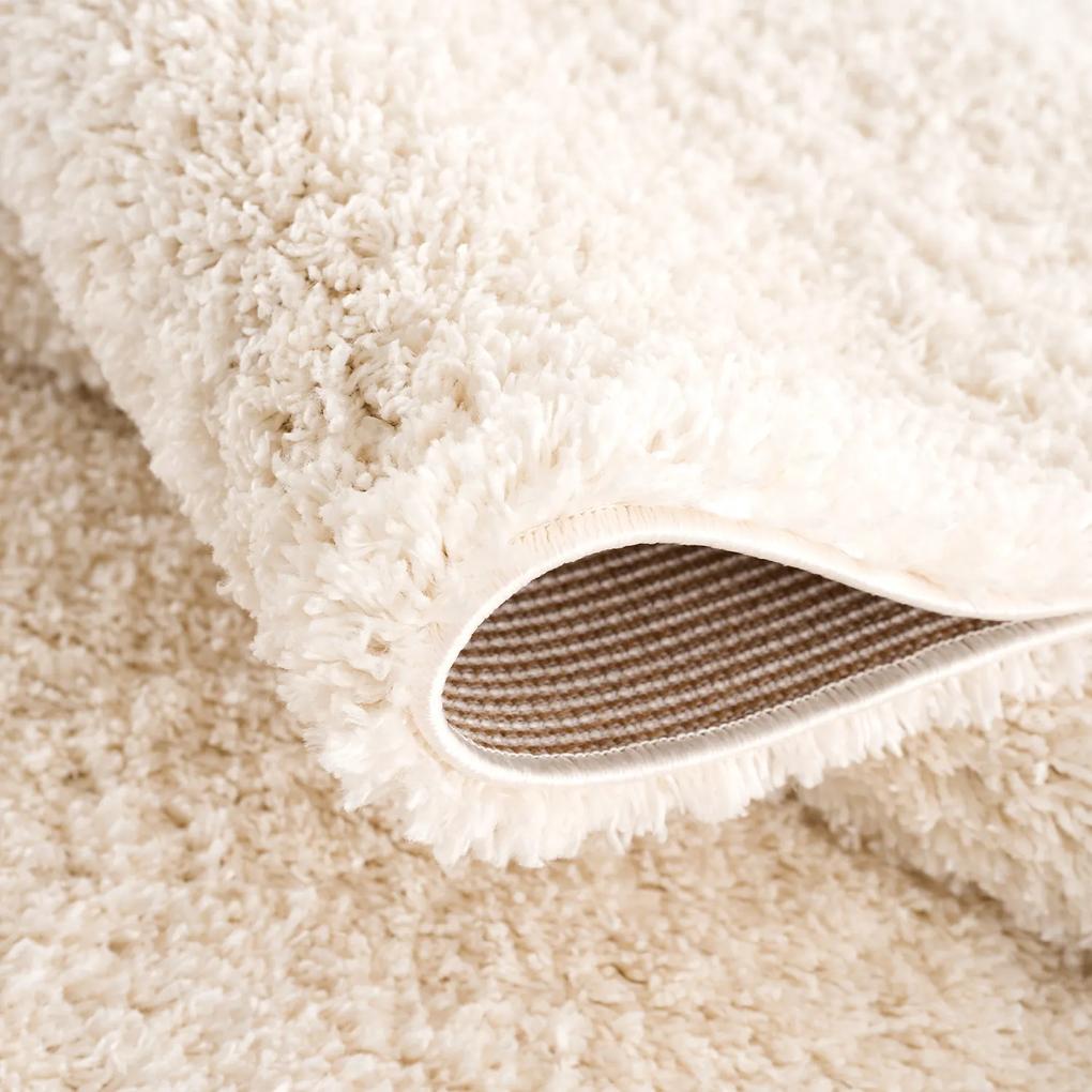 Dekorstudio Jednofarebný shaggy koberec PULPY krémový Rozmer koberca: 80x300cm