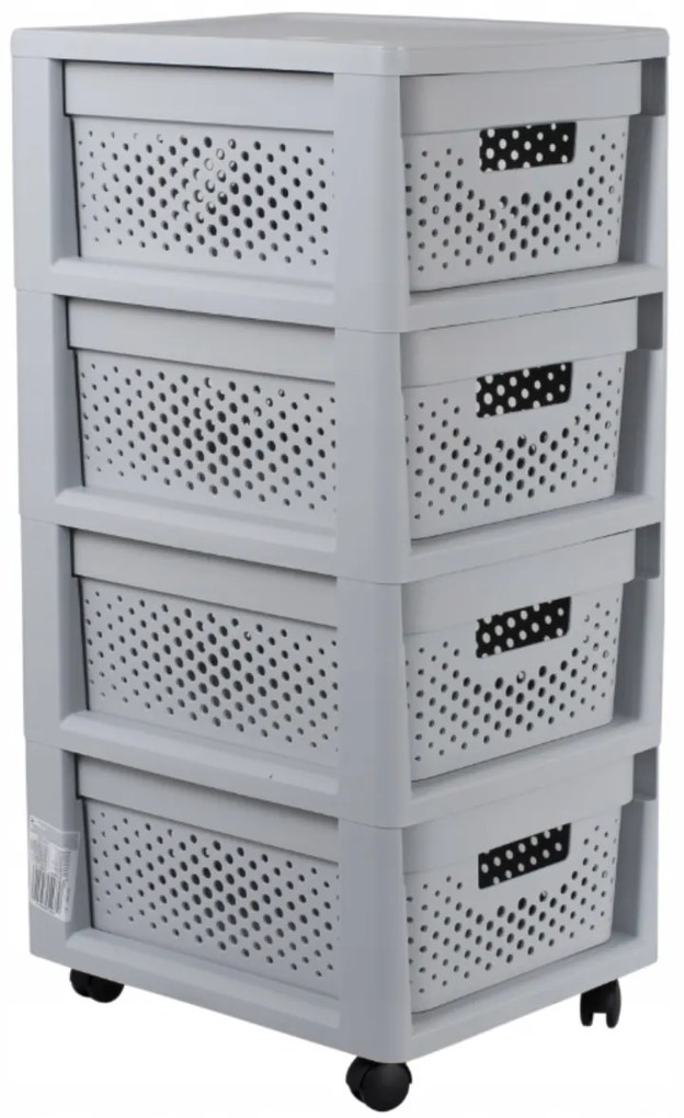 Curver Šuplíky INFINITY 4x11L dierované šedej