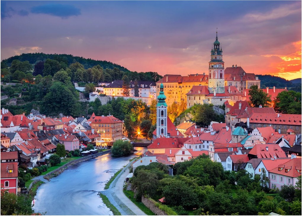 Sklenený obraz - Český Krumlov (70x50 cm)