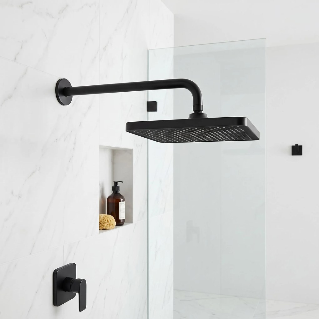 Rea Rea, obdĺžniková dažďová sprcha 380x210 mm, JS-032, čierna matná, REA-P0393