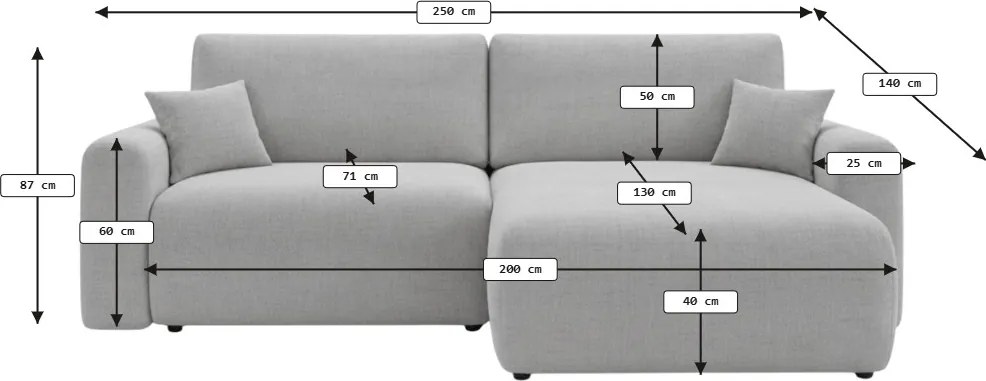 Rozkladacia obojstranná sedacia súprava do L NORDEN TILIA 250x140 cm, zelená