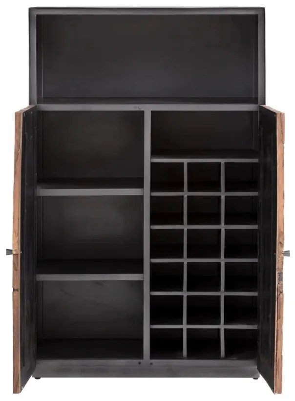 furniture-nabytek.cz - Masívna komoda Highboard Derby z recyklovaného dreva a kovu, lakovaná, šedá – 90×45×145 cm
