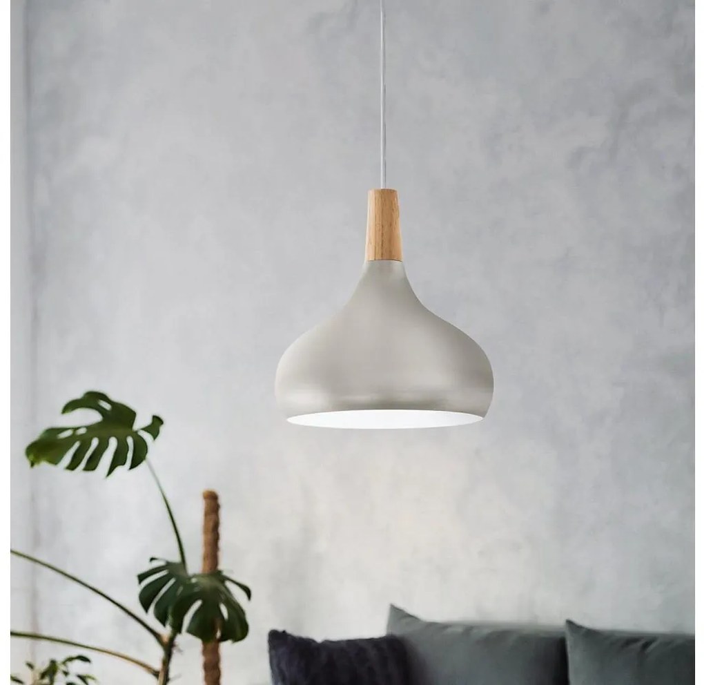 Eglo 901181-Luster na lanku SABINAR 1xE27/60W/230V pr.28cm strieborný