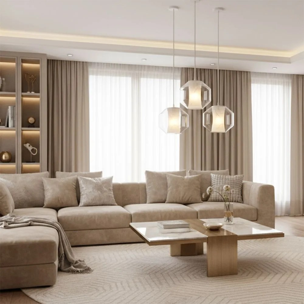 Toolight - závesné svietidlo MARBLE E27 60W APP908-1CP, imitácia mramoru, OSW-06674