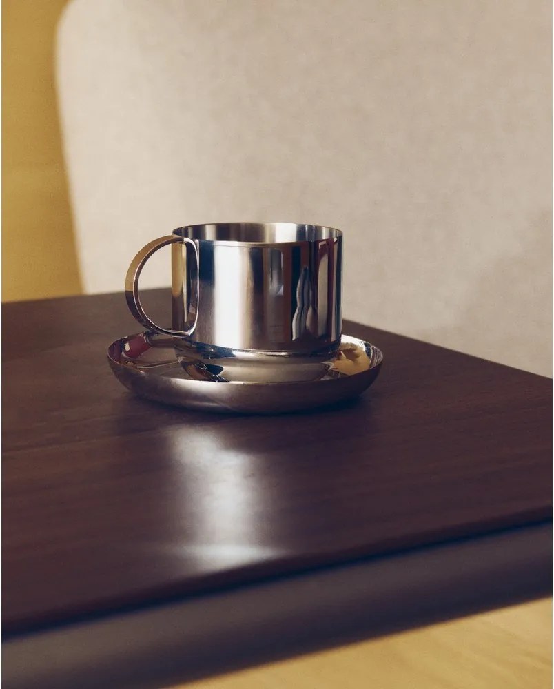 Šálky v súprave 2 ks z nehrdzavejúcej ocele v striebornej farbe Nirela – Kave Home