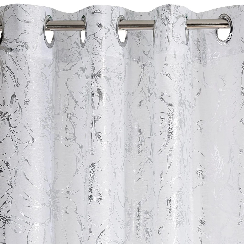 ZÁCLONA NA KRÚŽKOCH FEZA 140X250 CM BIELA