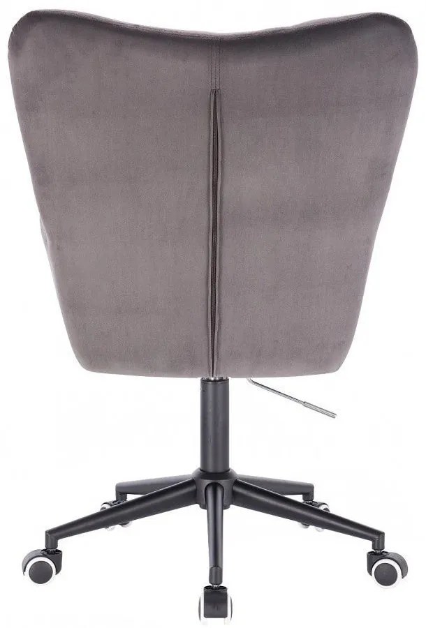 LuxuryForm DESIGN Kreslo AURORA VELUR na čiernej podstave s kolieskami - tmavo šedé