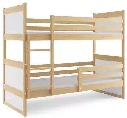 Poschodová posteľ RICO, prírodná/biela