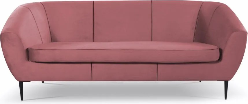 Trojmiestna pohovka Olivio, tmavo ružová zamatová látka