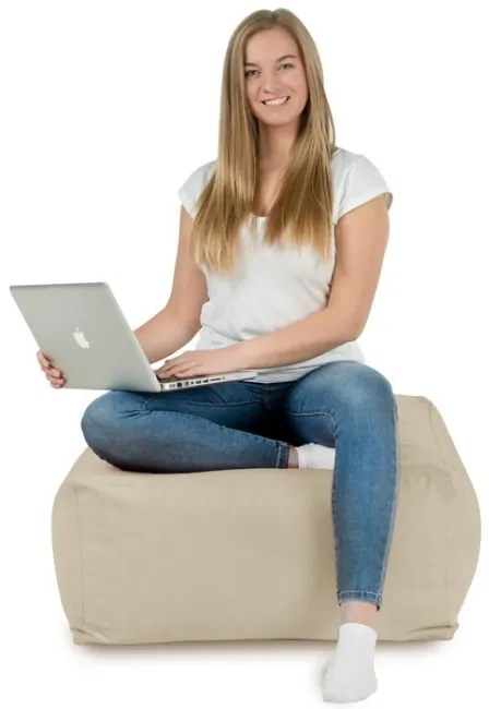 Plyšová taburetka perlová