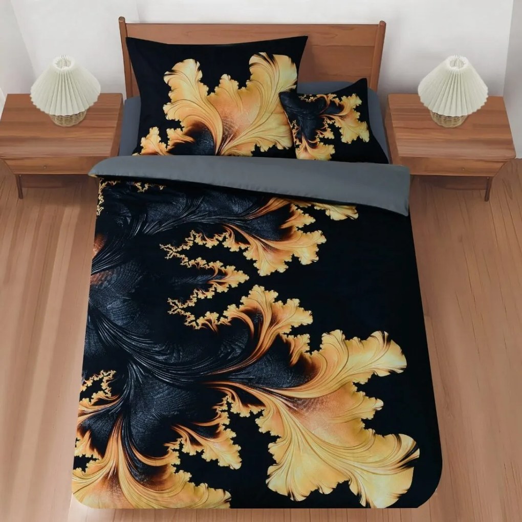 3 dielne 3D obliečky Polycotton Cordyceps gold 200x140cm+90x70cm TiaHome