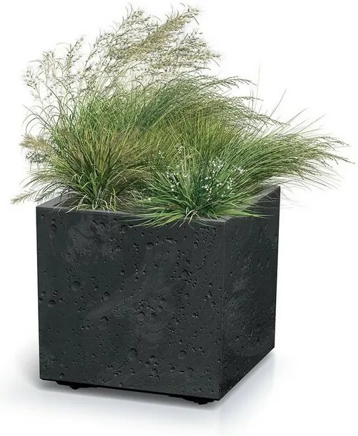 Kvetináč SIERRA SQUARE BETON EFFECT 28,8 cm ,čierny