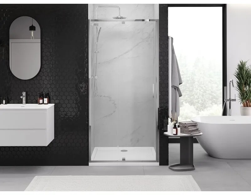 Mexen Exo, 1-krídlové dvere do otvoru 95x200 cm, 6mm číre sklo, chrómový profil, 819-095-000-01-00