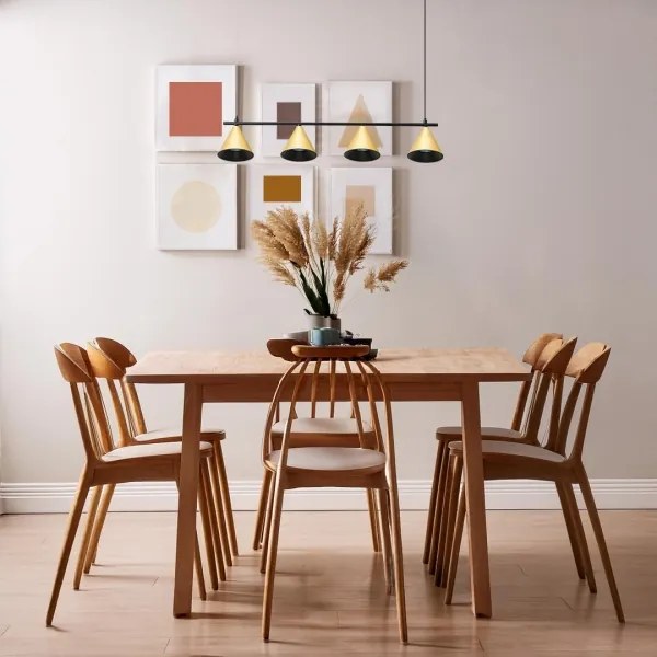 Luster na lanku CONE 4xGU10/10W/230V zlatá/čierna