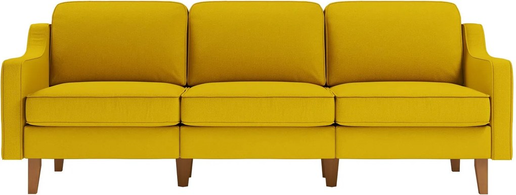 Pohovka trojsedačka Robia E (slnečnicová + orech). Akcia -19%. Vlastná spoľahlivá doprava až k Vám domov. 1145731