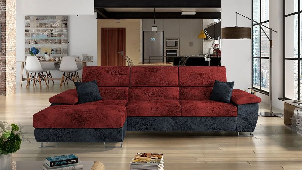 Rohová rozkladacia pohovka Alvin Mini Premium, Dostupné poťahy: Magic Velvet 2258 + Miu 2034 + Magic Velvet 2258, Strana: ľavá