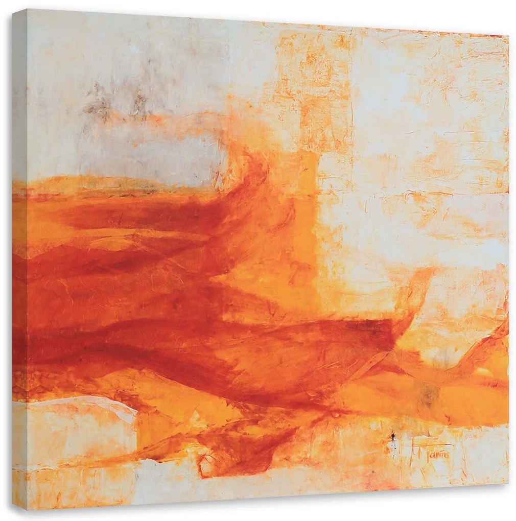 Gario Obraz na plátne Oranžový akvarelový vzor Rozmery: 60 x 60 cm