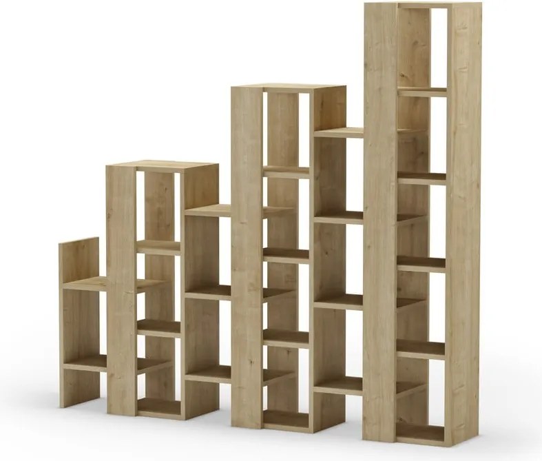 Regál v dekore duba v prírodnej farbe 158x151 cm Anissa – Marckeric