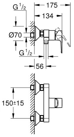 GROHE 23634001 - Sprchová batéria DN 15, lesklý chróm