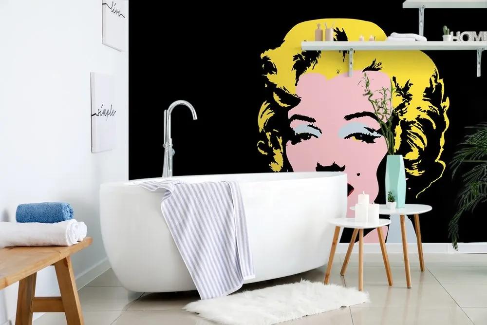 Tapeta pop art Marilyn Monroe na čiernom pozadí - 225x150