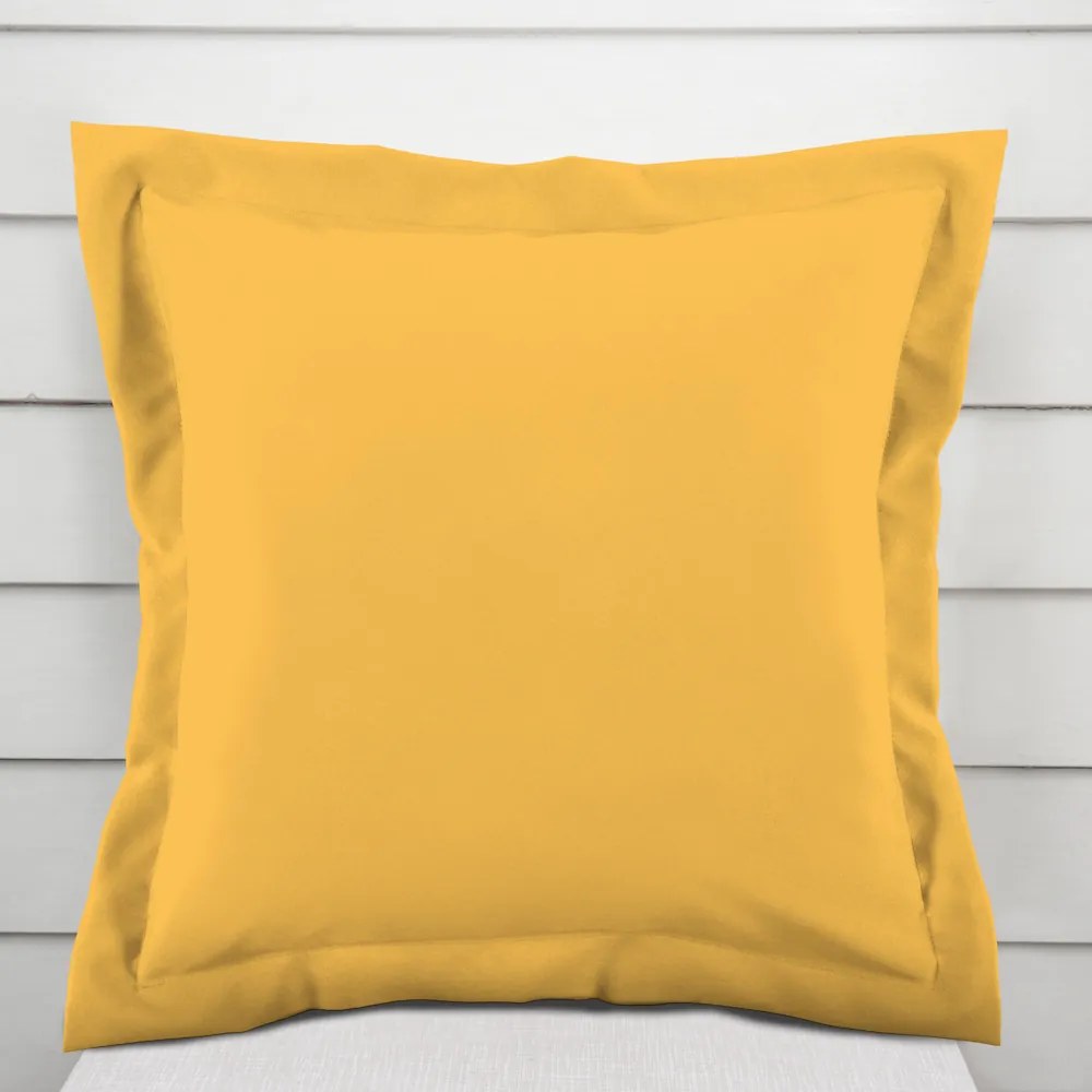 Biante Bavlnená obliečka na vankúš s lemom Moni MO-073 Žltá 45 x 45 cm