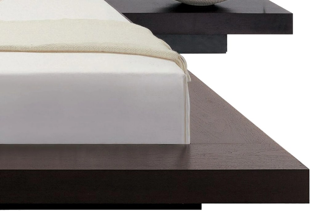 Vodná posteľ 180 x 200 cm tmavé drevo ZEN Beliani
