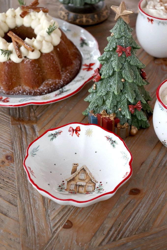 Vianočná keramická miska Chalet de Noël – Ø 14*4,5 cm / 300ml