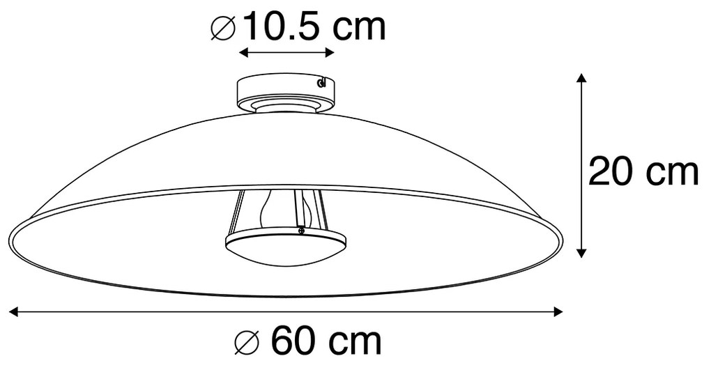 Inteligentné stropné svietidlo čierne so zlatom 60 cm vrátane Wifi A60 - Emilienne
