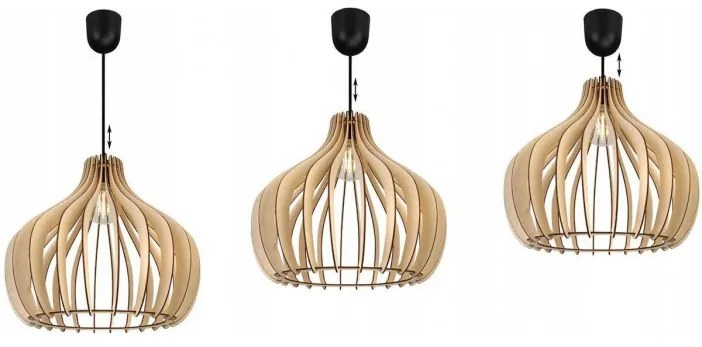 Lampa v škandinávskom štýle s veľkým dreveným tienidlom