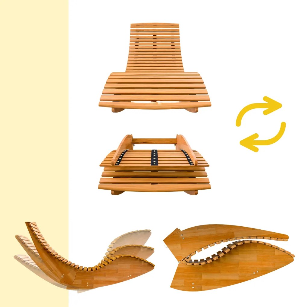 Hojdacie lehátko BALI, 155x60x93cm, prírodná hnedá Casaria