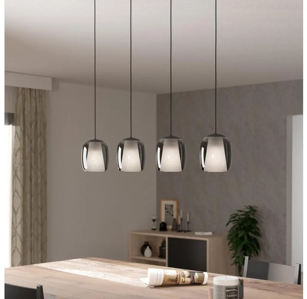 Eglo 901193 - Luster na lanku CIAMPINO 4xE27/28W/230V šedá EG901193