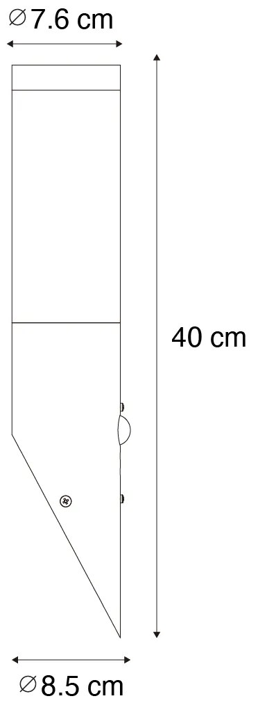Moderné vonkajšie nástenné svietidlo čierne s pohybovým senzorom IP44 - Rox