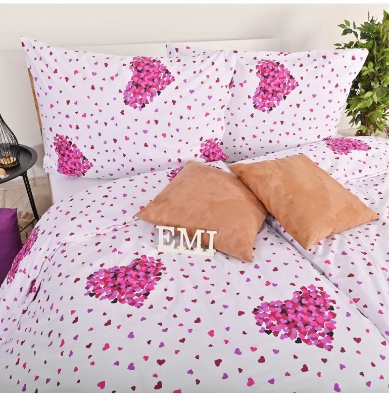 Obliečky Romance fialové EMI, Štandardný set jednolôžko obsahuje 1x 140x200 + 1x 70x90