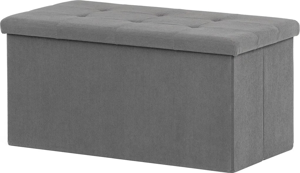 Skladací taburet Autronic TAB-472 GREY6 s úložným priestorom – šedý menčester, 77 cm