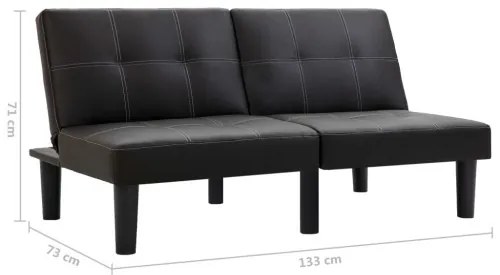 vidaXL 2-miestna pohovka čierna umelá koža-