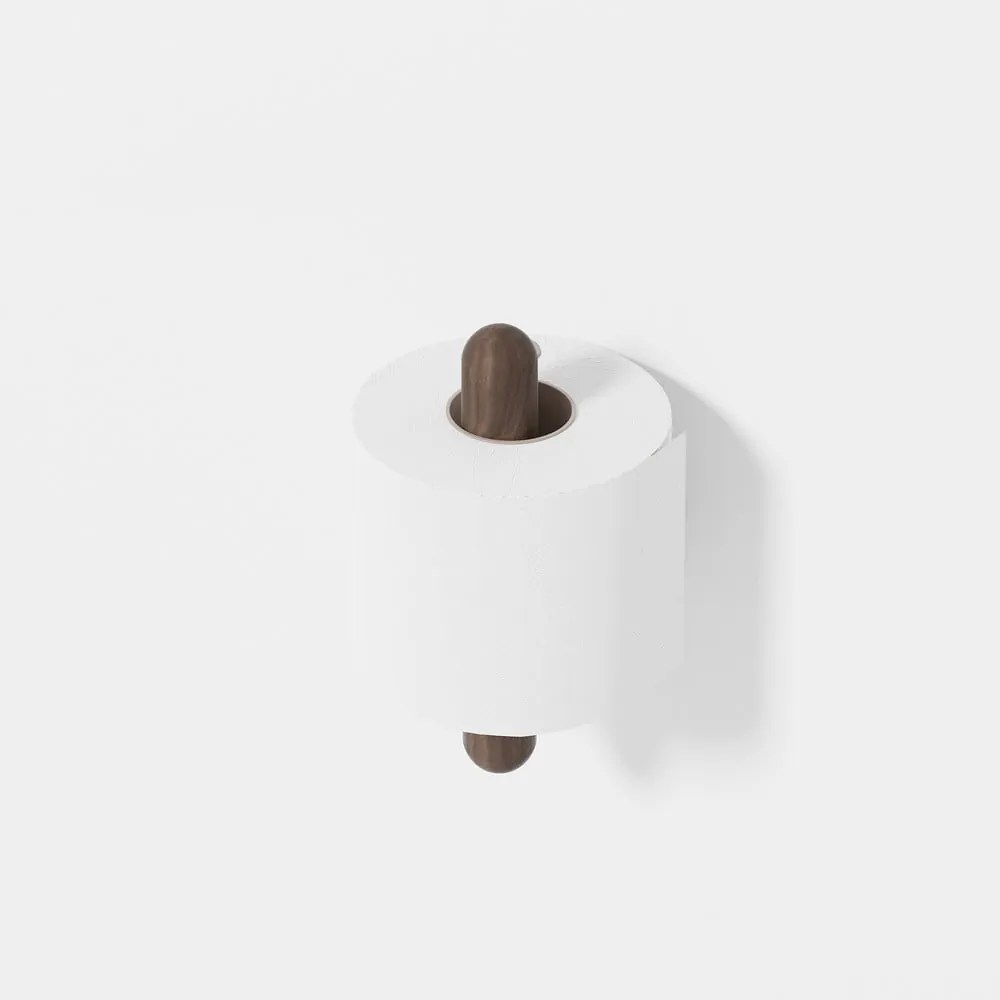 Nástenný držiak na toaletný papier z orechového dreva Wireworks Yoku