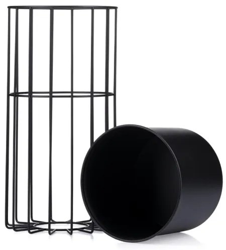 Kovový kvetináč LOFT 42x20 cm čierna