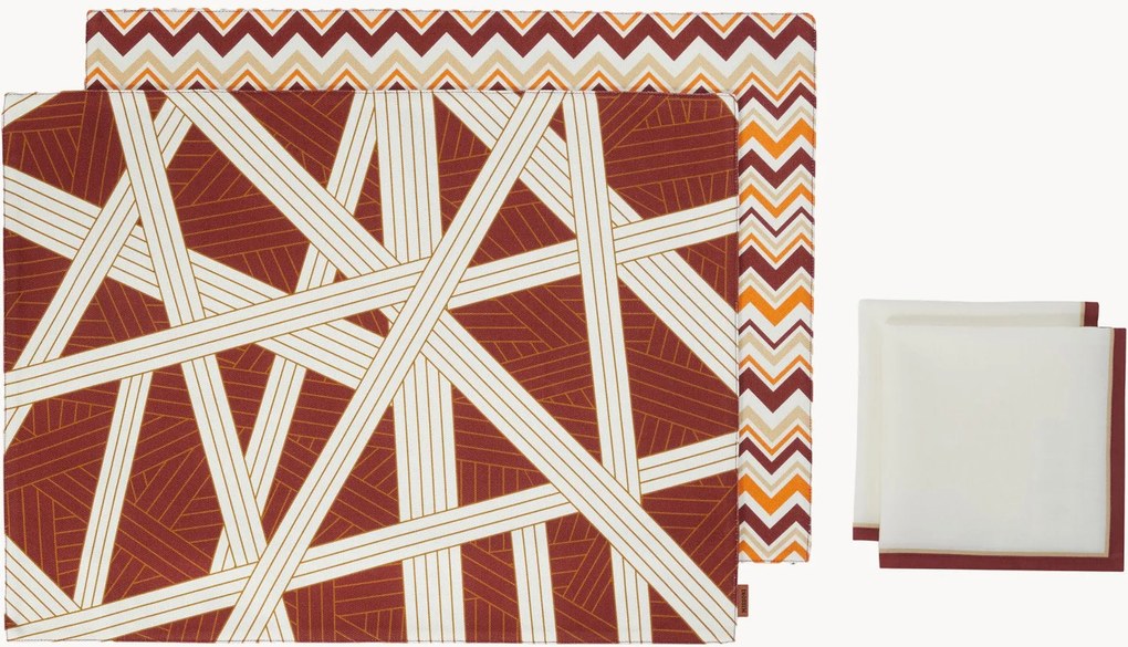 Súprava stolových prestieraní a obrúskov z bavlny Nastri, 4 ks