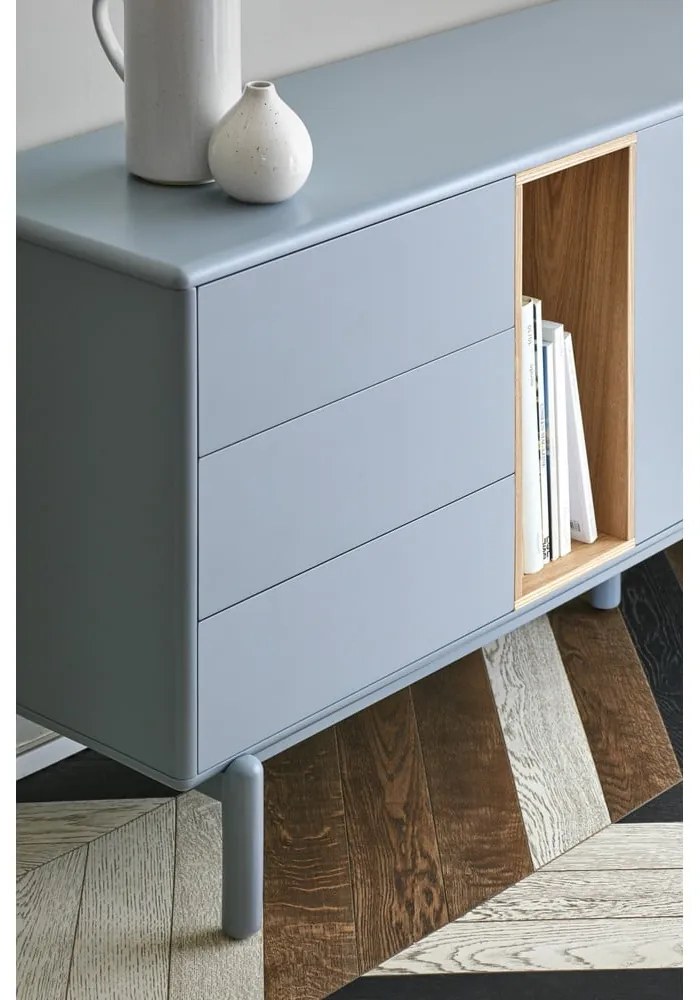 Modrá/sivá nízka komoda 180x76 cm Corvo – Teulat